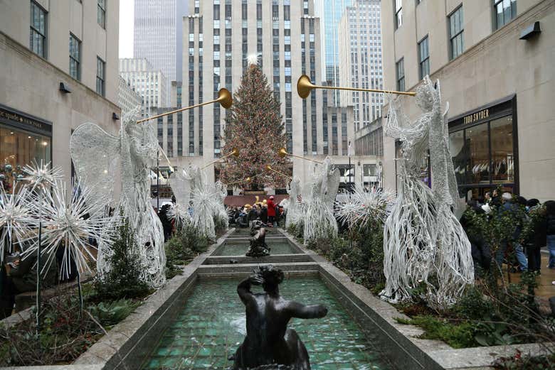 Rockefeller Center decorado por Navidad 